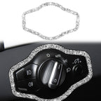 Car Headlight Switch Frame Diamond Decoration Sticker, Left and Right Drive, Headlight Switch Frame