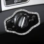 Car Headlight Switch Frame Diamond Decoration Sticker, Left and Right Drive, Headlight Switch Frame