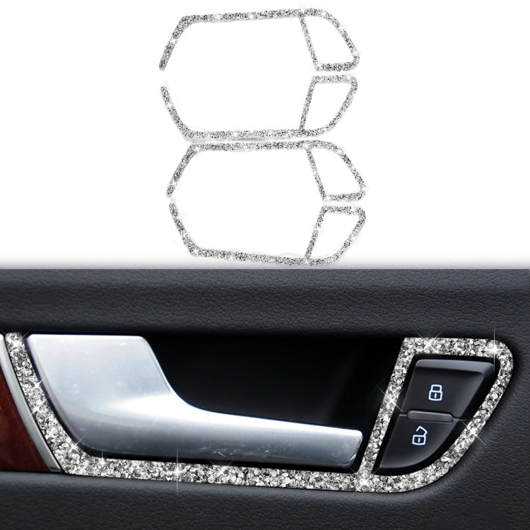 Car Door Inner Handle Frame Diamond Decoration Sticker, Left and Right Drive, Door Inner Handle Frame