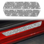 For Tesla Model 3 Car Rear Door Sill Strip Diamond Sticker,Left and Right Drive Universal, Rear Door Sill Strip