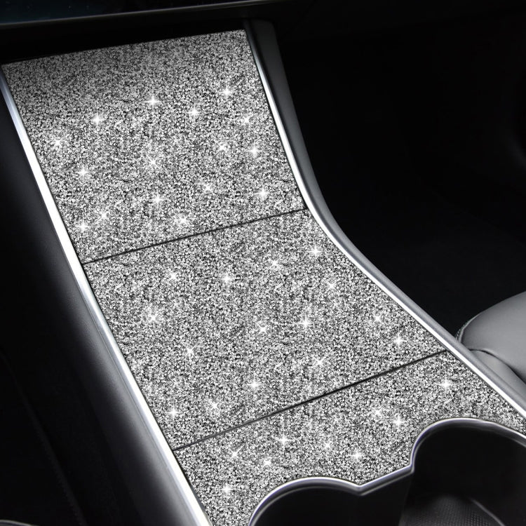 For Tesla Model 3 Car Rear Door Sill Strip Diamond Sticker,Left and Right Drive Universal, Car Rear Door Sill Strip