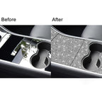 For Tesla Model 3 Car Rear Door Sill Strip Diamond Sticker,Left and Right Drive Universal, Car Rear Door Sill Strip