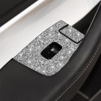 For Tesla Model 3 Car Window Raising Button Diamond Sticker, Left Drive, Car Window Raising Button, Left Drive