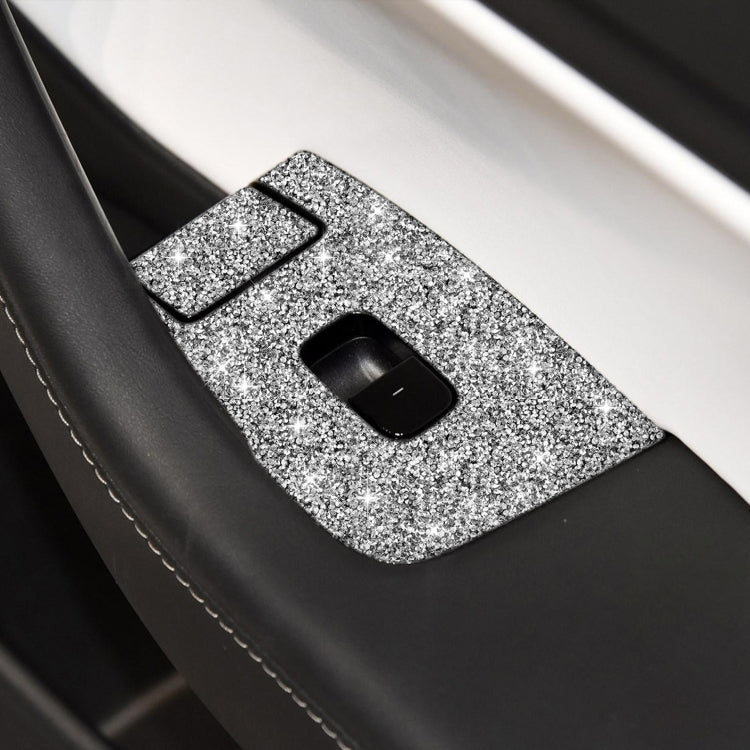 For Tesla Model 3 Car Window Raising Button Diamond Sticker, Right Drive, Car Window Raising Button, Right Drive