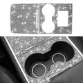 For Tesla Model 3 Car Center Control Panel with Hole Diamond Sticker,Left and Right Drive Universal, Car Center Control Panel