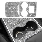 For Tesla Model 3 Car Center Control Panel with Hole Diamond Sticker,Left and Right Drive Universal, Car Center Control Panel