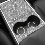 For Tesla Model 3 Car Center Control Panel with Hole Diamond Sticker,Left and Right Drive Universal, Car Center Control Panel