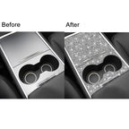 For Tesla Model 3 Car Center Control Panel with Hole Diamond Sticker,Left and Right Drive Universal, Car Center Control Panel