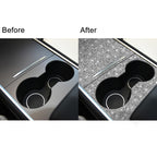 For Tesla Model 3 Car Center Control Panel Diamond Sticker,Left and Right Drive Universal, Center Control Panel