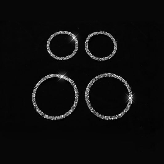 Car Horn Circle Diamond Decoration Sticker, Left and Right Drive, Horn Circle