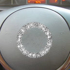 Car Steering Wheel Logo Circle Diamond Decoration Sticker, Left and Right Drive, Steering Wheel Logo Circle