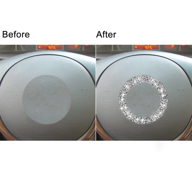 Car Steering Wheel Logo Circle Diamond Decoration Sticker, Left and Right Drive, Steering Wheel Logo Circle