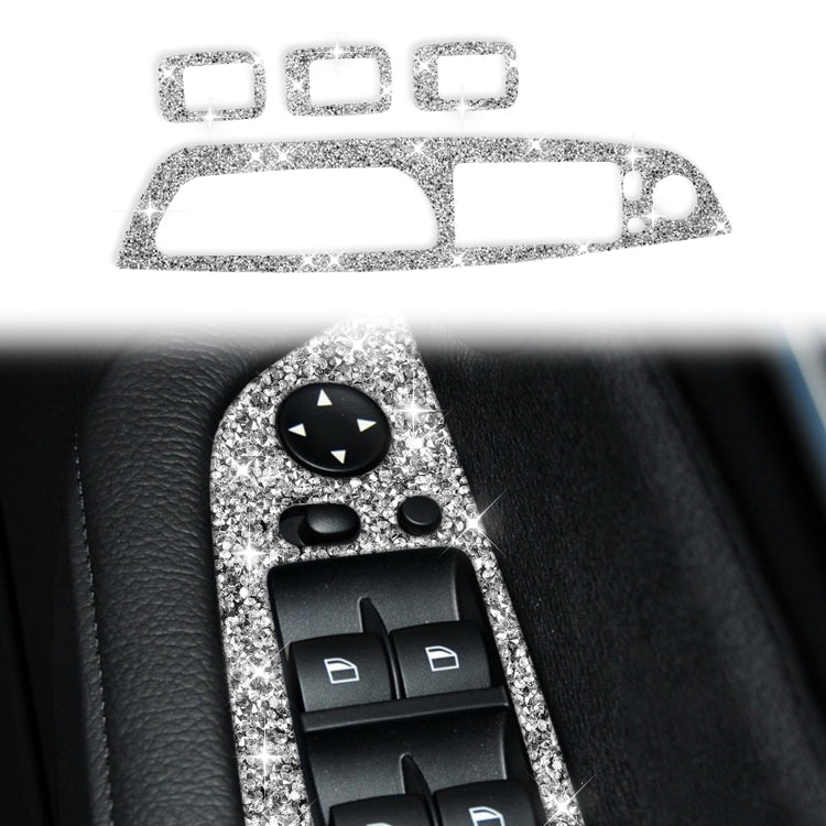 For BMW X5 E70 2008-2013 / X6 E71 2009-2014 Car Window Lift Panel Diamond Decoration Sticker, Lift Panel High Configuration Right Drive, Lift Panel High Configuration Left Drive