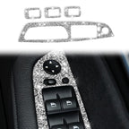 For BMW X5 E70 2008-2013 / X6 E71 2009-2014 Car Window Lift Panel Diamond Decoration Sticker, Lift Panel High Configuration Right Drive, Lift Panel High Configuration Left Drive