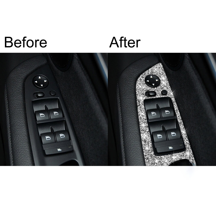 For BMW X5 E70 2008-2013 / X6 E71 2009-2014 Car Window Lift Panel Diamond Decoration Sticker, Lift Panel High Configuration Right Drive, Lift Panel High Configuration Left Drive