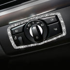 For BMW X5 E70 / X6 E71 2008-2013 Car Headlight Switch Frame Diamond Decoration Sticker, Headlight Switch Frame