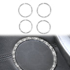 For BMW E70 2008-2013 / E71 2008-2014 4pcs Car Horn Circle Diamond Decoration Sticker, 4pcs Horn Circle