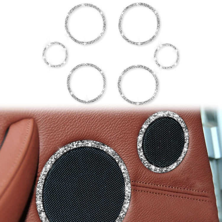 For BMW E70 2008-2013 / E71 2008-2014 6pcs Car Horn Circle Diamond Decoration Sticker, 6pcs Horn Circle