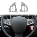 For BMW X5 E70 2008-2013 2pcs Car Steering Wheel Buttons Diamond Decoration Sticker, Steering Wheel Buttons