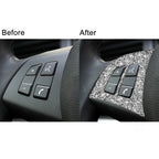 For BMW X5 E70 2008-2013 2pcs Car Steering Wheel Buttons Diamond Decoration Sticker, Steering Wheel Buttons