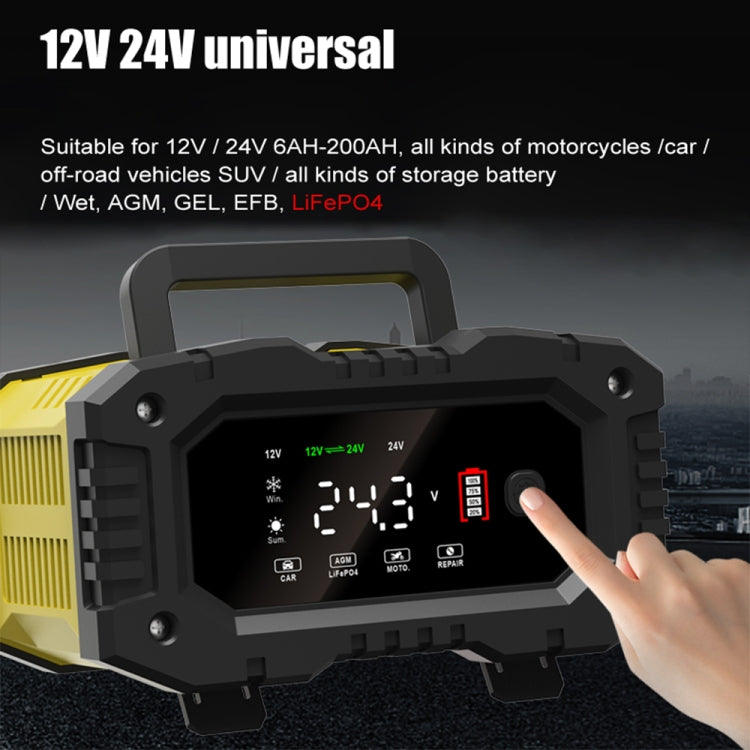 FOXSUR 12V / 24V 10A Portable Motorcycle Car Smart Battery Charger, 10A