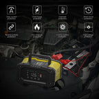 FOXSUR 12V / 24V 10A Portable Motorcycle Car Smart Battery Charger, 10A