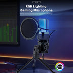 Yanmai X1R E-Sports Gaming Desktop Microphone with RGB Light & Blowout Net, X1R