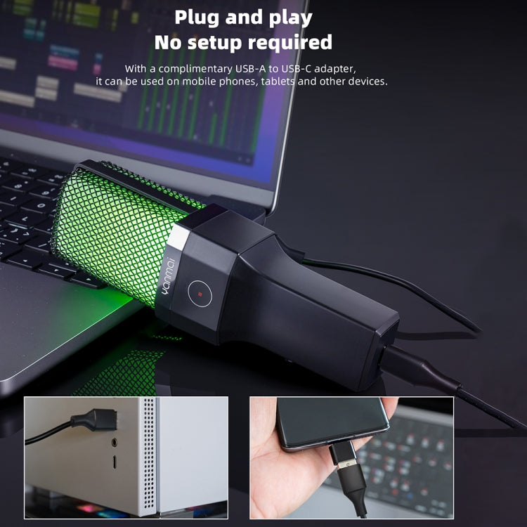 Yanmai X1R E-Sports Gaming Desktop Microphone with RGB Light & Blowout Net, X1R