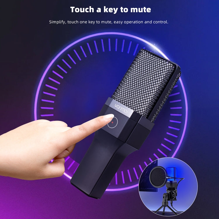 Yanmai X1R E-Sports Gaming Desktop Microphone with RGB Light & Blowout Net, X1R