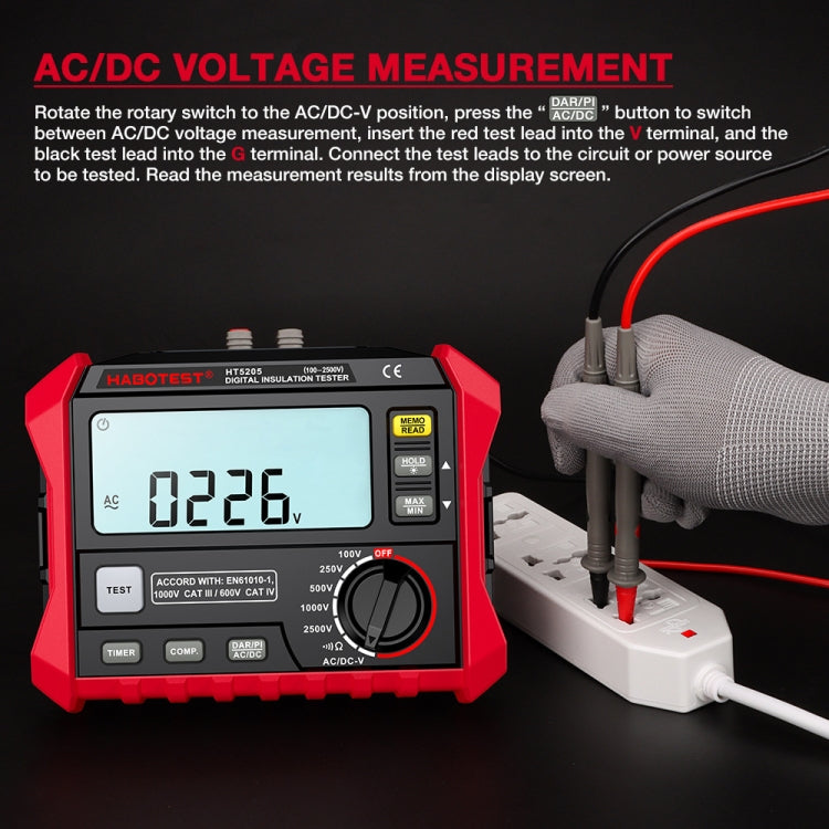 HABOTEST HT5203 Insulation Resistor Tester, HT5203