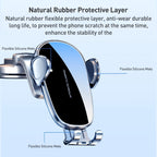 D6 Mechanical Locking Wireless Fast Charging Air Outlet Car Holder, Standard, Strong Suction Cup Version