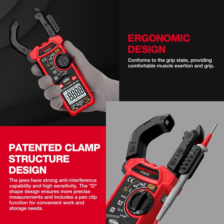 HABOTEST HT207B Multifunctional Digital Clamp Multimeter, HT207B