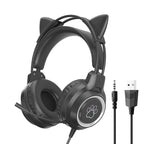 G35 Cute Cat RGB Head-mounted Wired Gaming Earphone