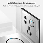 86mm Gray Aluminum Wire Drawing LED Switch Panel, One Billing Control, One Open Dual Control, Two Billing Control, Two Open Dual Control, Triple Billing Control, Triple Open Dual Control, Four Open Dual Control, One Open Multiple Control, Computer Sock...