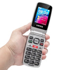 UNIWA V202T 4G Flip Style Phone, 2.4 inch Unisoc T107 Cat.1, SOS, FM, Dual SIM Cards, 21 Keys