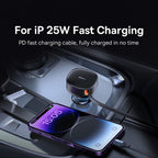 Baseus Tuxiang Pro 60W 3 in 1 USB+8 Pin+Type-C Interface Car Charger, USB+8 Pin+Type-C