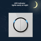 86mm Round LED Tempered Glass Switch Panel, White Round Glass, One Open Dual Control, Two Open Dual Control, Three Billing Control, Three Open Dual Control, Four Billing Control, Four Open Dual Control, One Open Multiple Control, Telephone Socket      ...