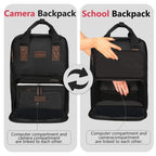Cwatcun D78 Camera Laptop Backpack Bag, With Detachable Insert Camera Case