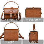 Cwatcun D80 Retro Leather Camera Shoulder Bag, 22 x 16 x 12cm Faux Leather Small, 25.5 x 18.5 x 12.5cm Faux Leather Medium, 25.5 x 18.5 x 12.5cm Cow Leather Medium