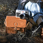 Cwatcun D80 Retro Leather Camera Shoulder Bag, 22 x 16 x 12cm Faux Leather Small, 25.5 x 18.5 x 12.5cm Faux Leather Medium, 25.5 x 18.5 x 12.5cm Cow Leather Medium