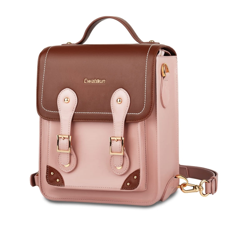 Cwatcun D81 Retro Camera Crossbody Bag Vintage PU Leather Waterproof Camera Handbag