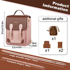 Cwatcun D81 Retro Camera Crossbody Bag Vintage PU Leather Waterproof Camera Handbag