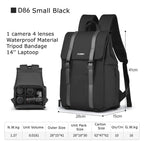 Cwatcun D86 Camera Backpack DSLR Mirrorless Camera Waterproof Bag, 28 x 15 x41cm Small