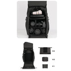 Cwatcun D89 Camera Backpack Waterproof Leather Film 15.6 Laptop Sleeve Bag, 43.5 x 33 x 22.5cm