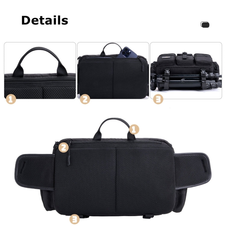 Cwatcun D96 Waist Camera Bag Sling Shoulder Camera Bag, 29.5 x 17.5 x 18cm, 40 x 20 x 22cm