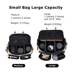Cwatcun D99 Contrast Color Single Shoulder Camera Bag Outdoor Camera Bag Professional Crossbody Handbag, 25.5 x 10.5 x 18cm Medium, 32.5 x 14.5 x 21.5cm Large