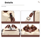 Cwatcun D100 Canvas PU Waterproof Bundle Drawstring Lens Bag Crossbody Camera Bag, 20 x 11 x 26cm, 22 x 12 x 31cm