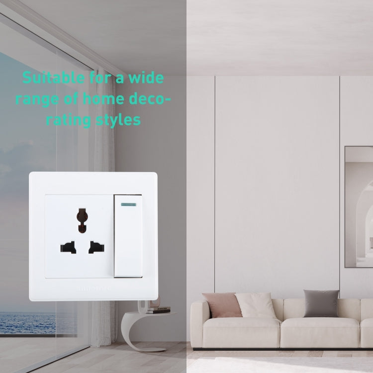 185-265V Multifunctional Wall Switch 86mm with Three-hole Power Socket