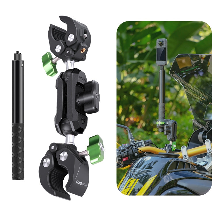 RUIGPRO Crab Clamp Action Camera Bracket, 1/4 Ball Head Mount, 1/4 Ball Head Mount with Rod, 3-claw Ball Head Mount, 3-claw Ball Head Mount with Rod, Dual-Head Crab, Dual-Head Crab with Selfie Stick, 1/4 Ball Head Dual-Head Crab with Selfie Stick      ...