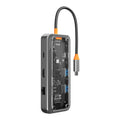 SW8V 8 in 1 Type-C to USB + HDMI + RJ45 + SD/TF HUB Docking Station, SW8V